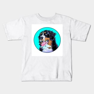 BERNER DOG TURQUOISE Kids T-Shirt